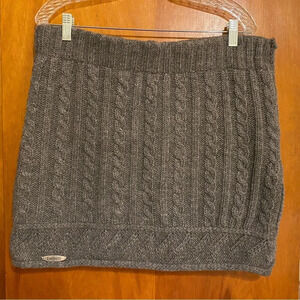 Everest Wool Blend Grey Cable Knit Lined Micro Mini Women’s Skirt Size L